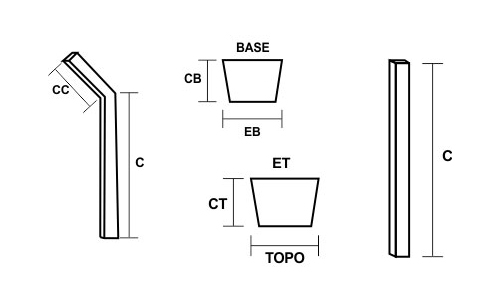 Mourões de Concreto Esquema Técnico